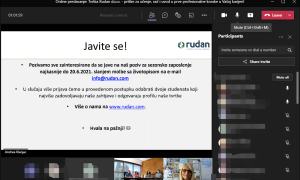 predstavljanje tvrtke Rudan d. o. o. na online predavanju